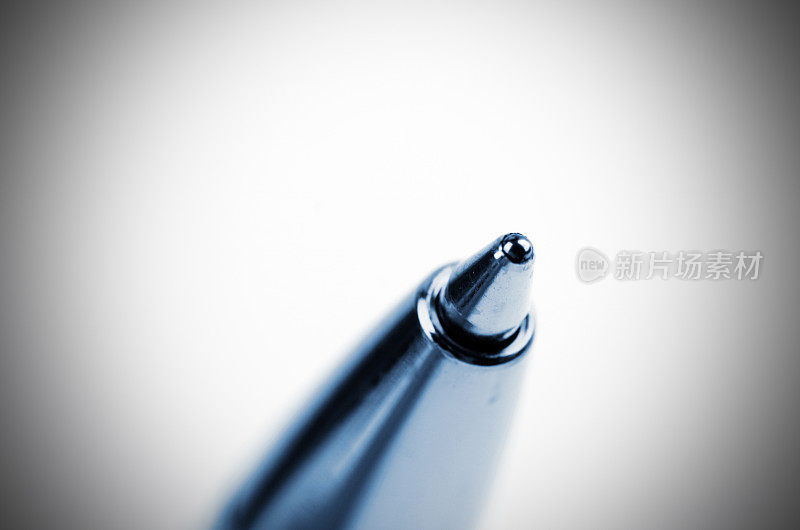 A Blue Roller-Ball Pen Tip Close-Up Shot